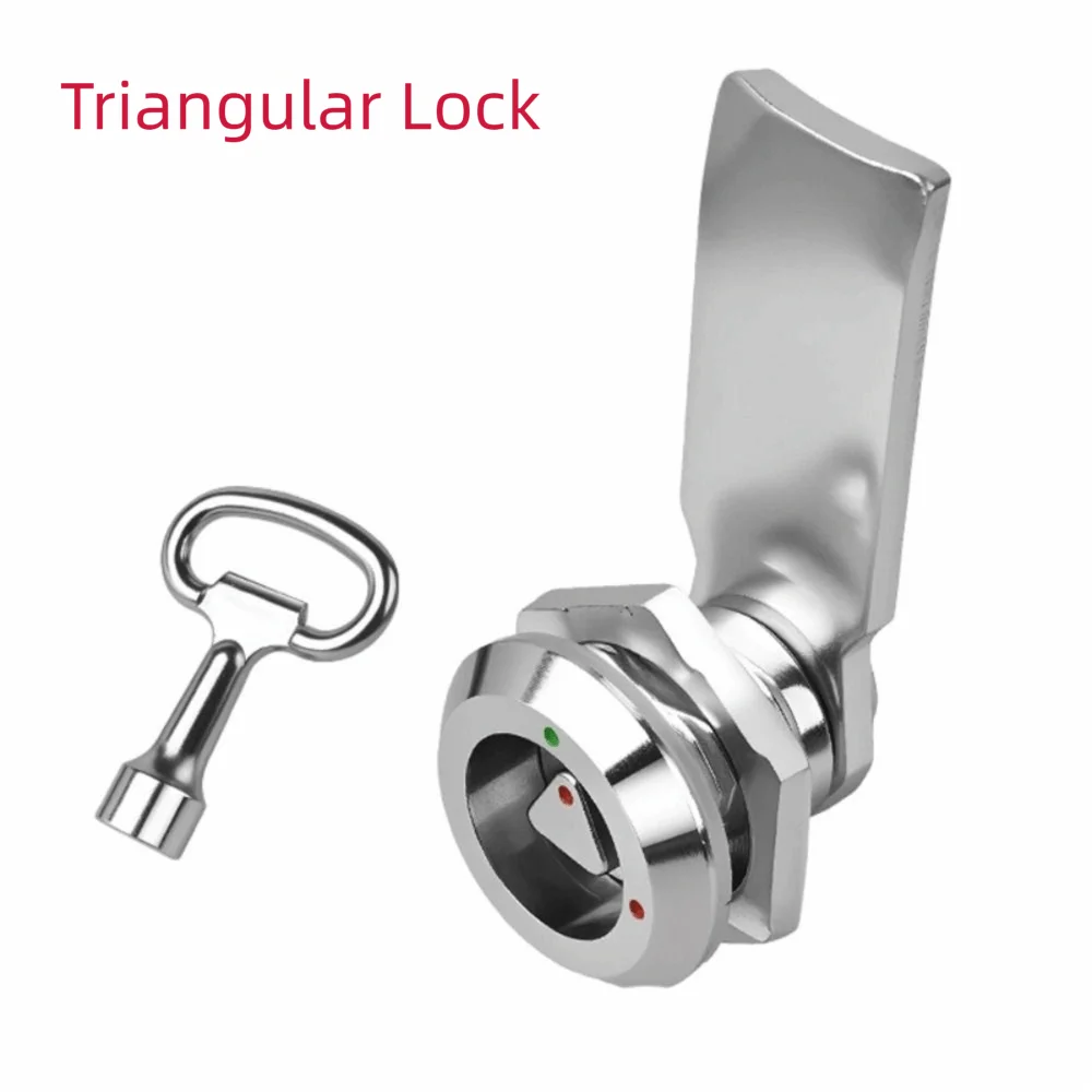 Durable Stainless Steel Triangle Cam Lock With Cap Flat Triangle Key Cabinet Lock Distribution Box Lock Tin Box Installation