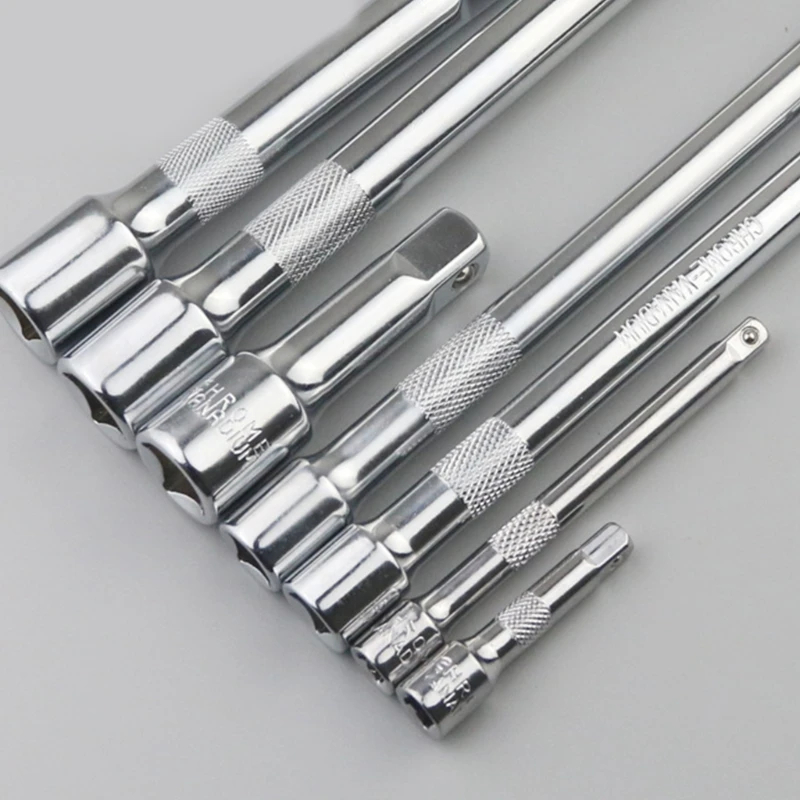 Socket Ratchet Wrench Extension Bar 1/4 3/8 CRV 50/75/100/125/150/250mm Bar Sleeve Connecting Rod Steering