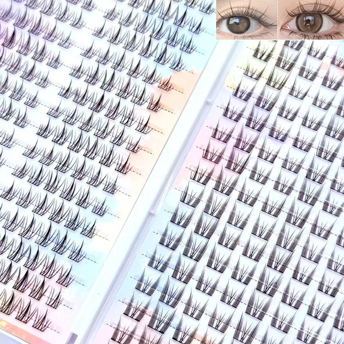 

High Quality Cat Elf & Sunflower Style Lashes 32 Rows Fluffy False Eyelashes For Daily Wear & Office Makeup