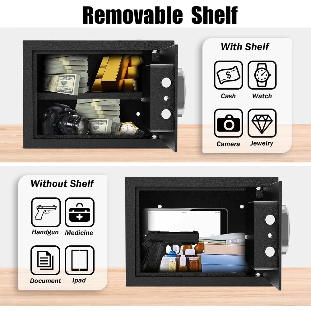 [ 1,6 piedi cubi. ] Cassaforte ignifuga per la casa, per denaro contanti, casseforti da parete con tastiera elettronica per aziende in casa dell'hotel, 1,6 piedi cubi.