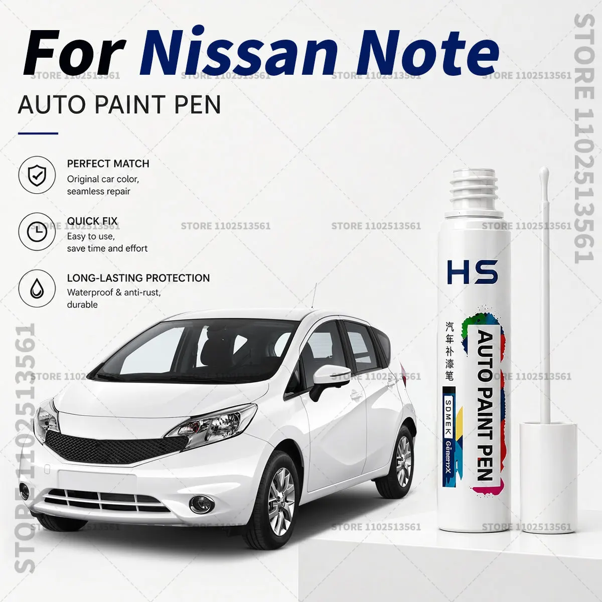 For Nissan Note Touch Up Paint Pen – Restore Car Paint & Remove Scratches Black Electric Blue Garnet Red Aspen White ORANGE