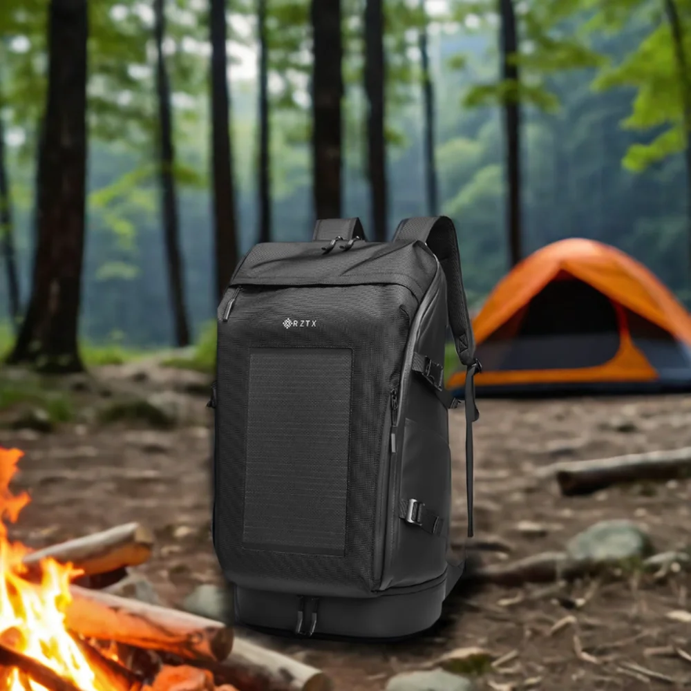 

17-Inch Waterproof Laptop Backpack USB Charger Custom Anti-theft Business Travel School Bag Fashion Solar Panel Backpacks