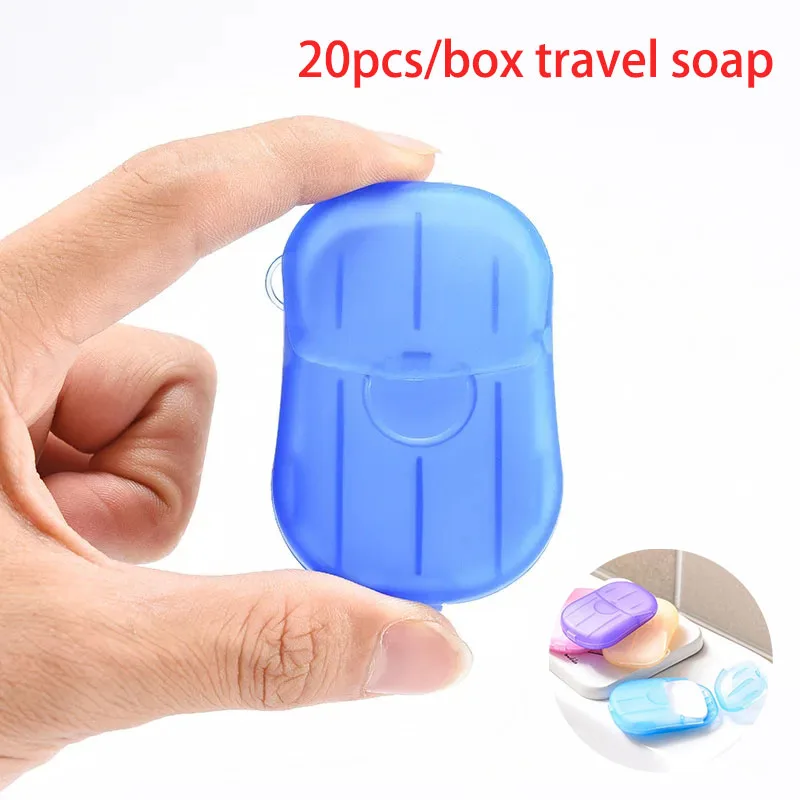 60pcs Portable Bathroom Soap Slices Bath Hand Washing Slice Sheet Outdoor Travel Scented Foaming Soap Paper Portable Soap Dishes