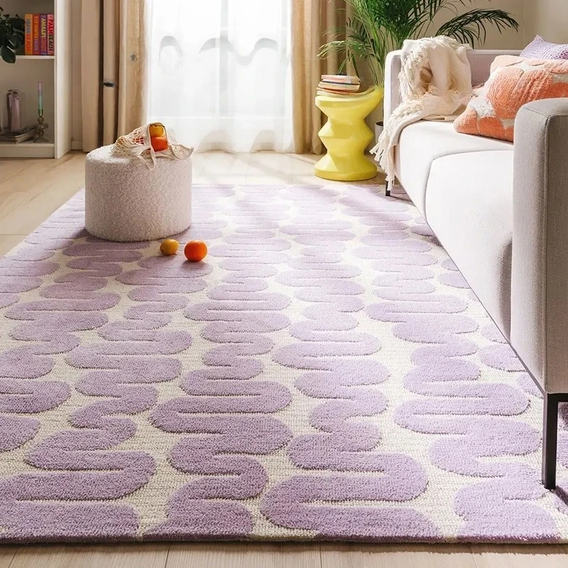 living room carpet bedroom bedside blanket high-end wool color sofa coffee table blanket
