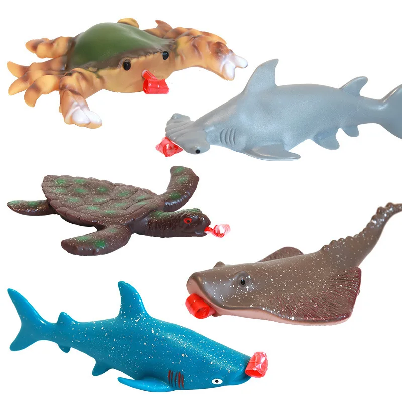 Modèles d'animaux marins, langue collante amusante, requin sensoriel, soulagement du Stress, jouets Fidget pour enfants, nouveauté à presser, cadeau Fidget