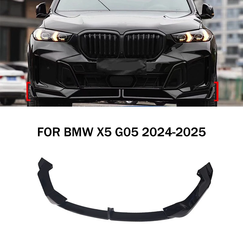 new FIT FOR BMW X5 G05 2024-2025 Glossy black ABS Front Bumper Lip Spoiler Body kit 4PCS Bumper protection