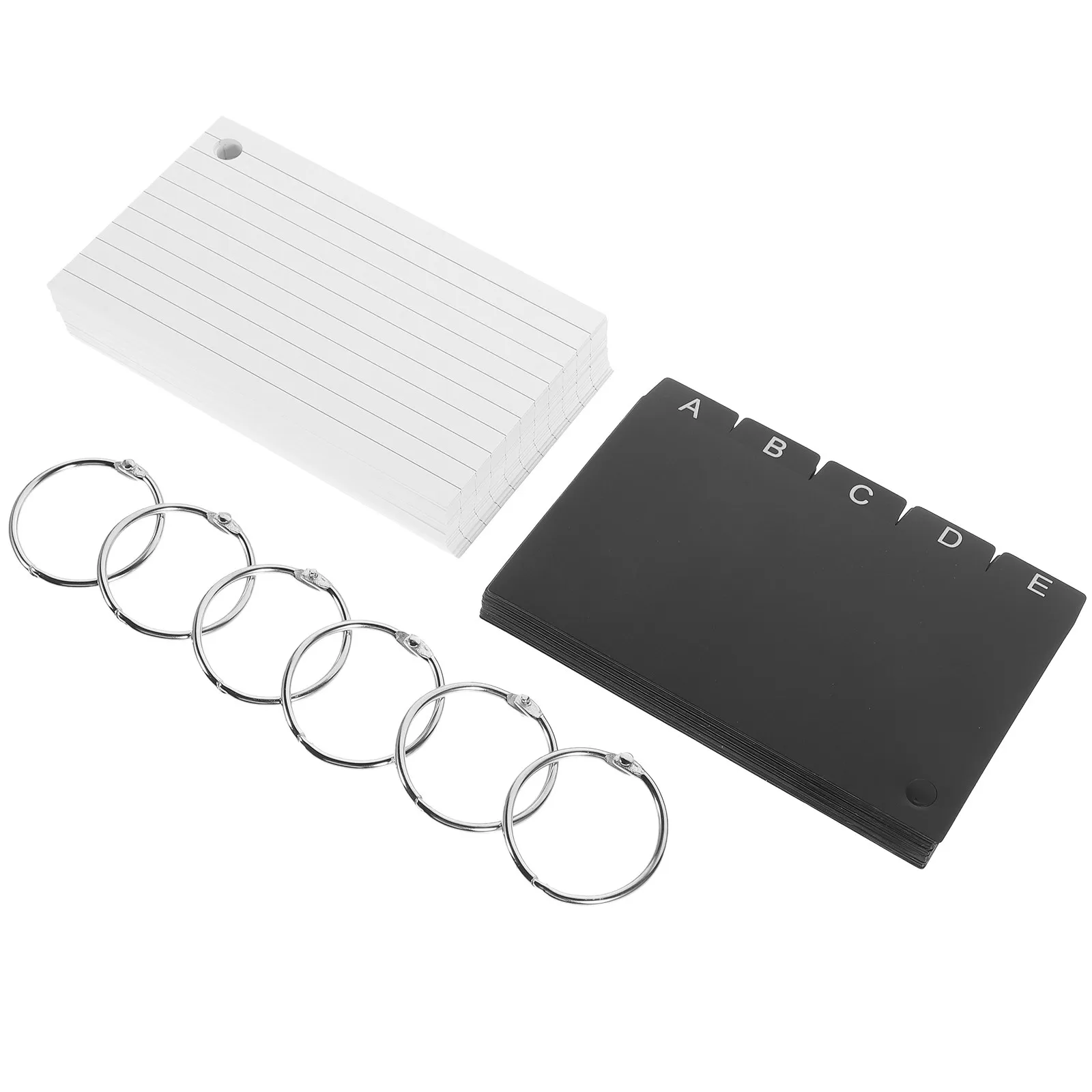 1Set Portable Letter Flashcards Blank Index Note Punched Memo Notepad Lightweight Study Office Vocabulary Lists