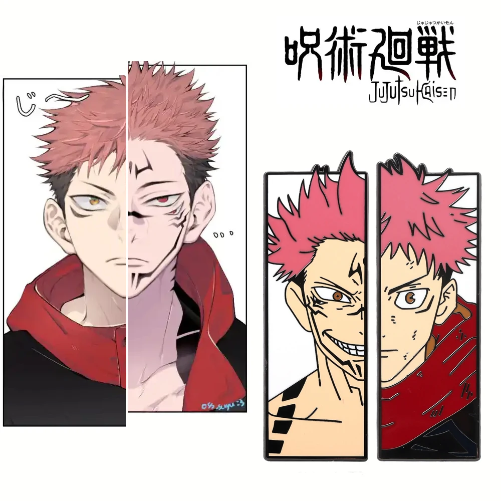 Anime Jujutsu Kaisen Metal Brooch Ryomen Sukuna Itadori Yuji Cartoon Character Charm Badges for Men Women Bag Jewelry Accessorie