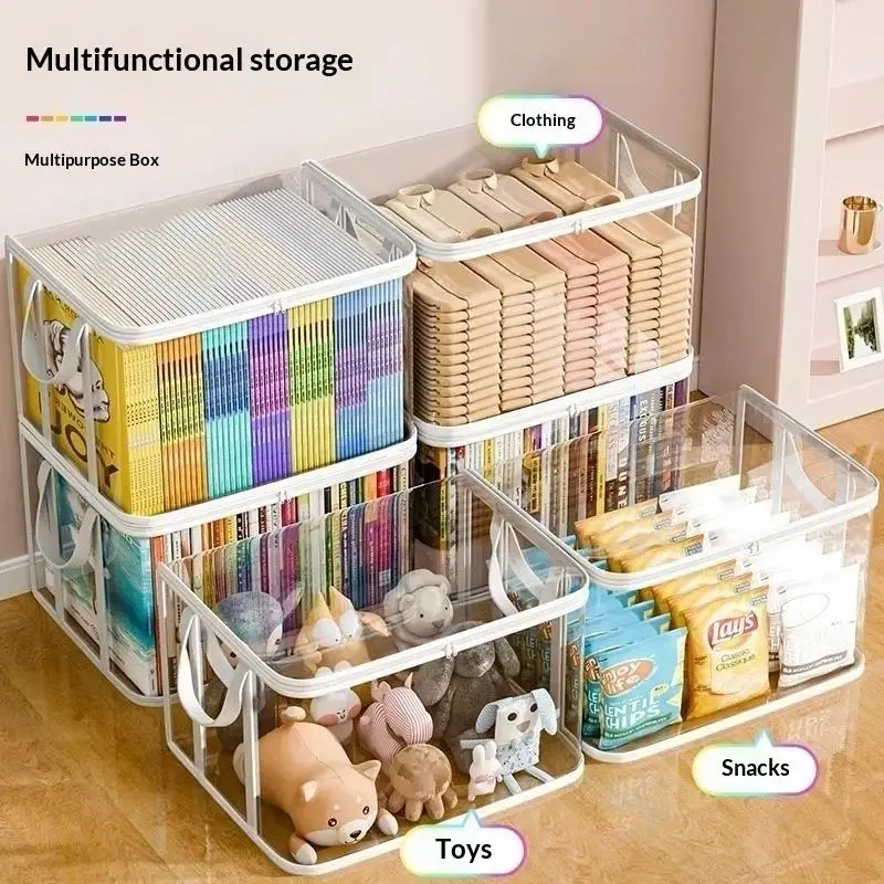 Große Faltbare Aufbewahrungsbox für Studentenwohnheime und Klassenzimmer Transparente Wasserdichte Bücherbox für Zuhause – Detail 4