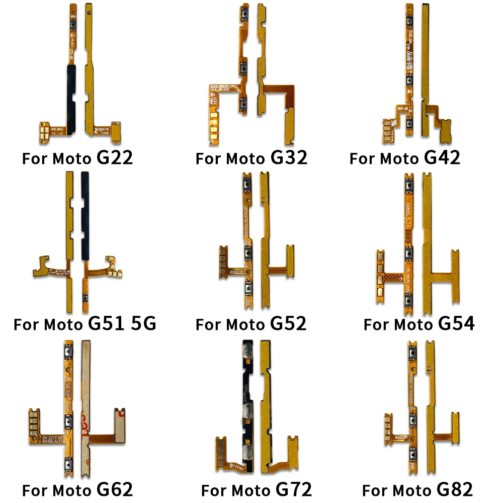 Joli à bouton d\'alimentation et volume haut/bas, bouton marche/arrêt, câble flexible pour Moto G14, G22, G32, G42, G40, ktG52, G54, G62, G71, 5G, G72