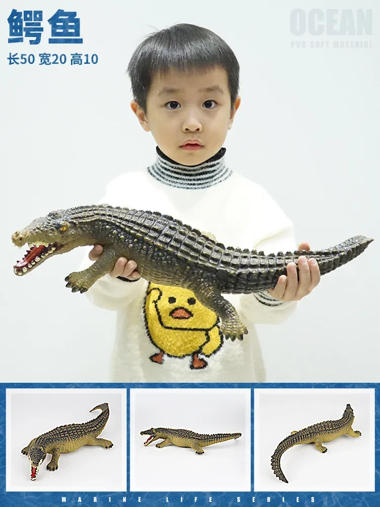 Grandi dimensioni Zoo Animale coccodrillo ippopotamo giraffa panda leone tigre Modello Colla morbida Action Figures Giocattoli educativi Regalo per i bambini