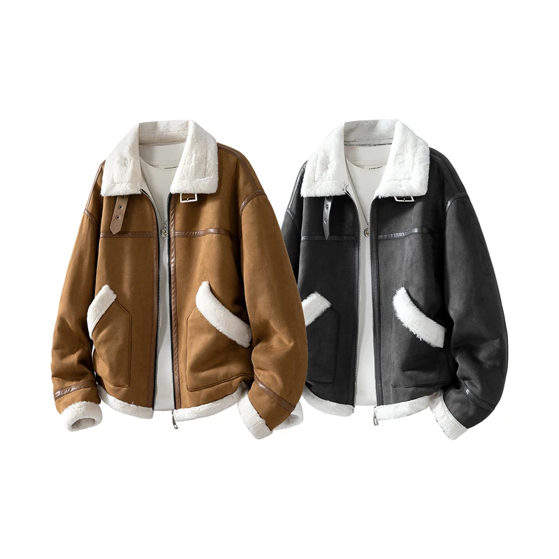 

Motorcycle Jacket Suitable Mans Autumn and Winter Warm Outerwear Trendy JacketTeenagerswarm Cotto Padded Jacket Coats