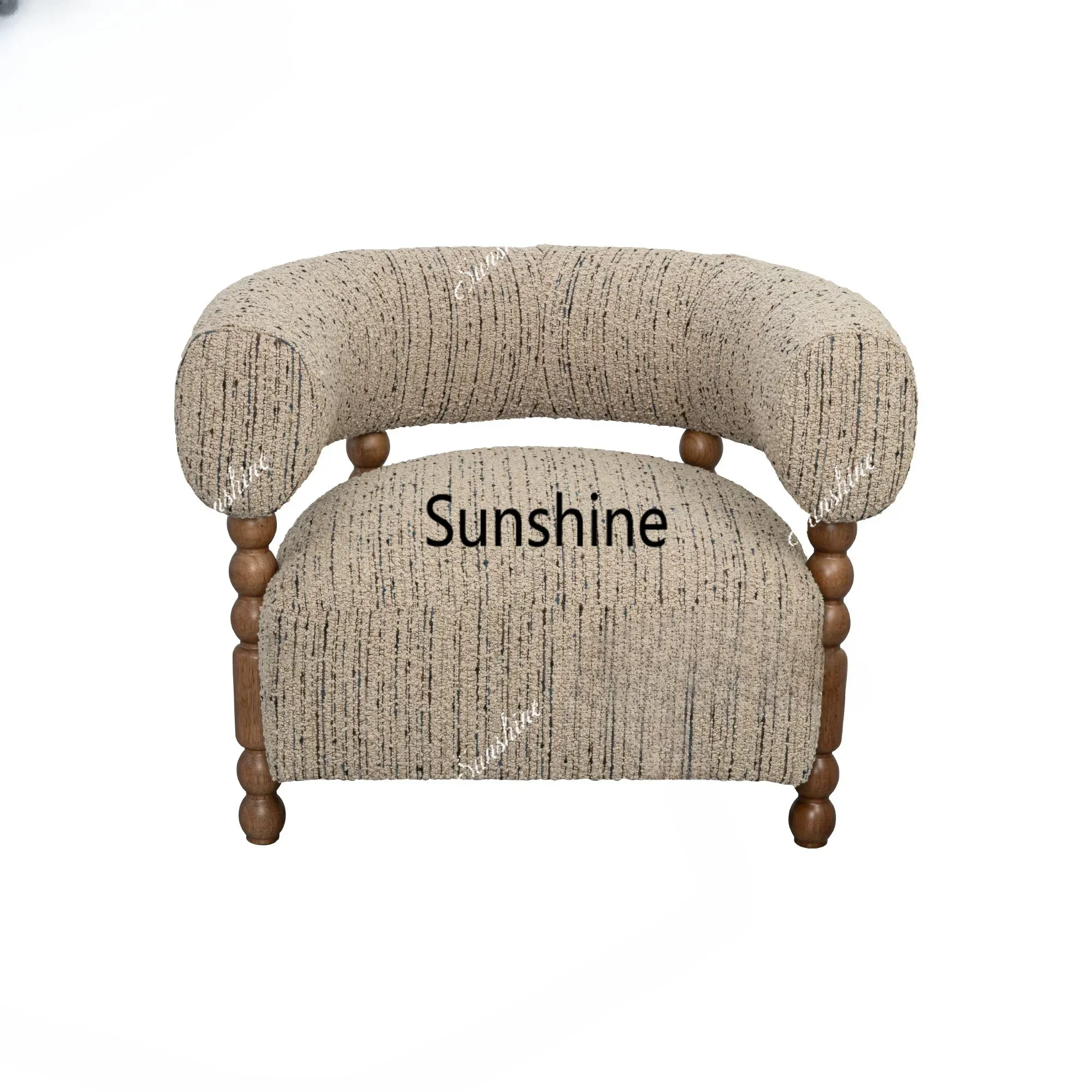 

Medieval leisure chair wabi-sabi wind solid wood single sofa