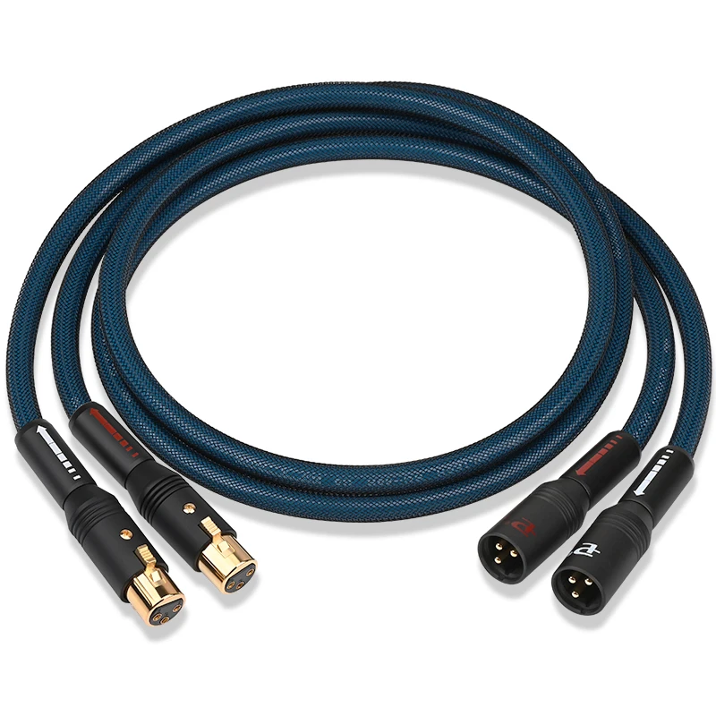 ATAUDIO HiFi-XLR-Audiokabel, OCC-versilberter Kern mit 3-poligem 2XLR symmetrischem Stecker/Buchse-Anschlusskabel für Mikrofonmischer 3