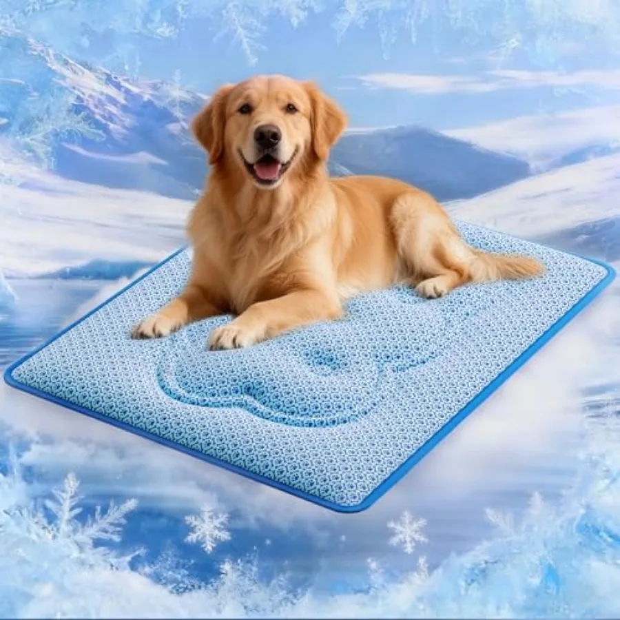 

Dog Cooling Mat, Thick Cooling Mat for Extra Dogs with PCM and Thermochromic Tech, Dual-Sided Durable Waterproof Cool Dog Bed M