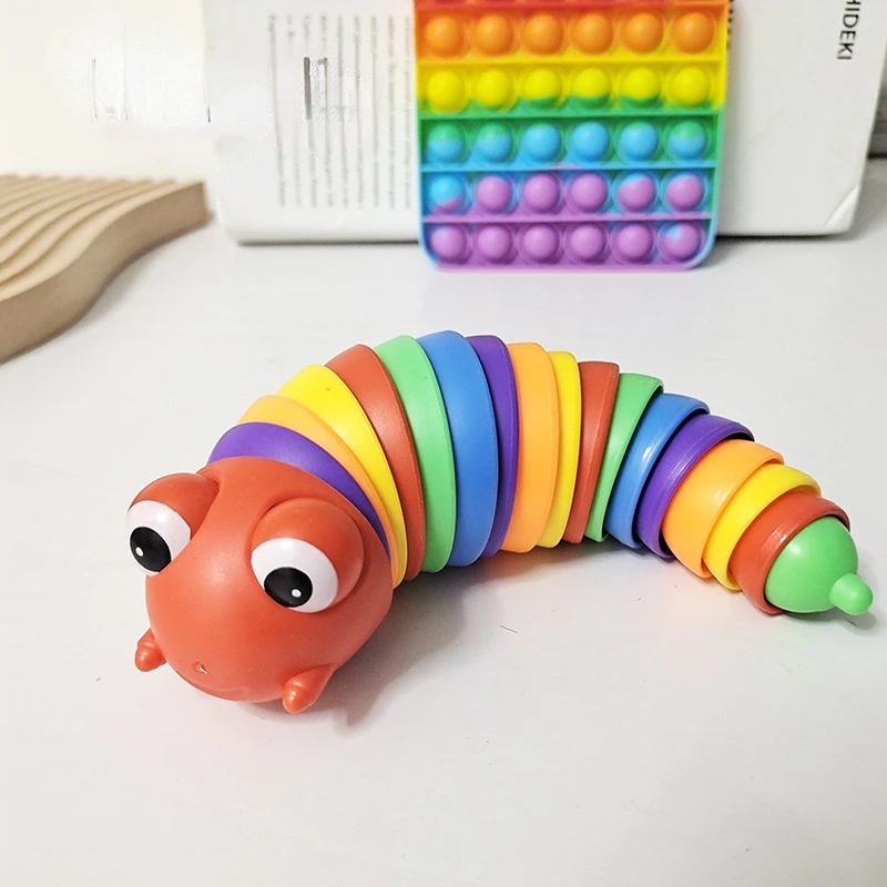 Flexi Worm Fidget Mesh Autism ADHD Sensory Stress Toy By Play Hub RMS Rainbow | UK