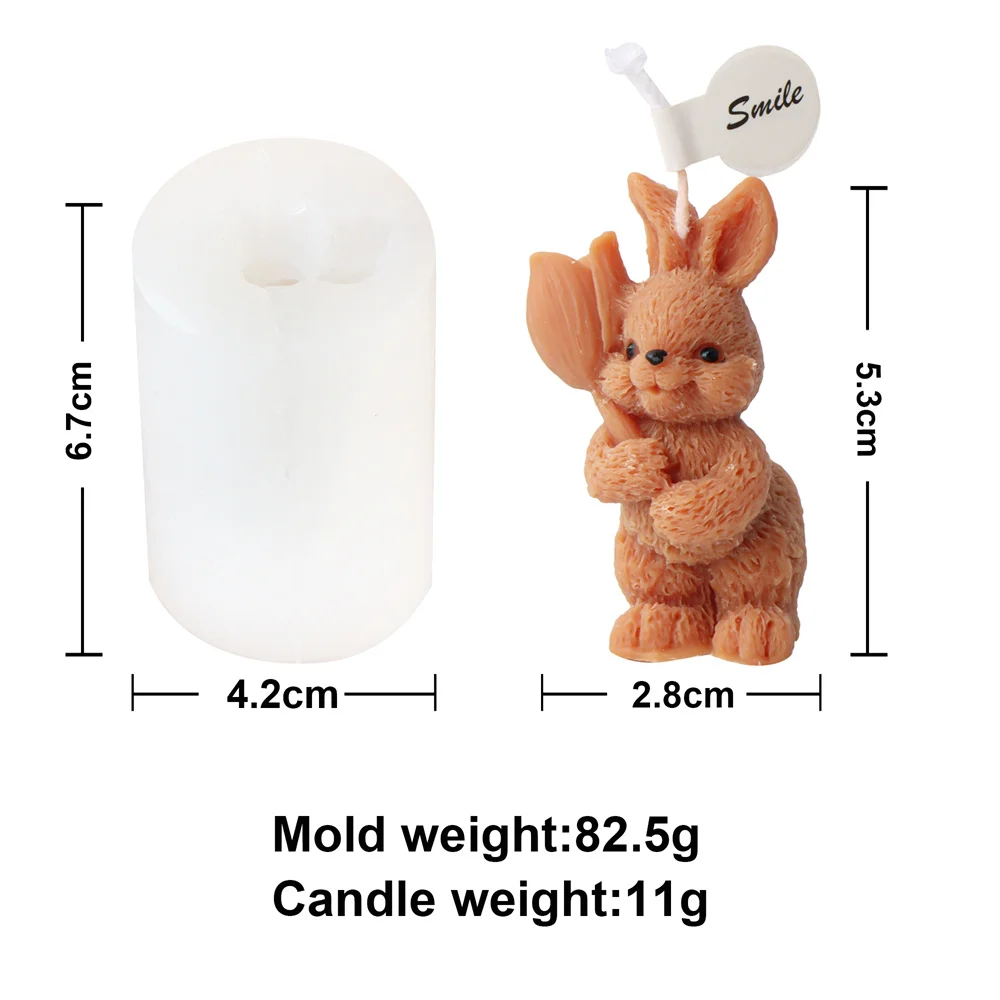 Lot 4 Moules Silicone Lapin De Pâques 3D – Rose Mignon, Pour Bougies, Savon, Chocolat, Résine – Idéal DIY Pâques & Anniversaire