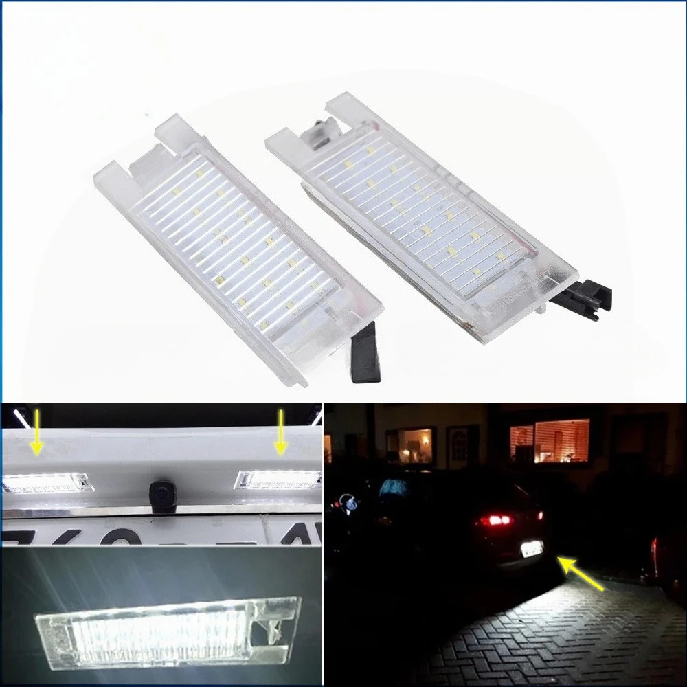 For Alfa Romeo 147 156 159 166 Brera Giulietta Type 940 MiTo Romeo GT Spider 939 2Pcs Canbus LED License Plate Light White