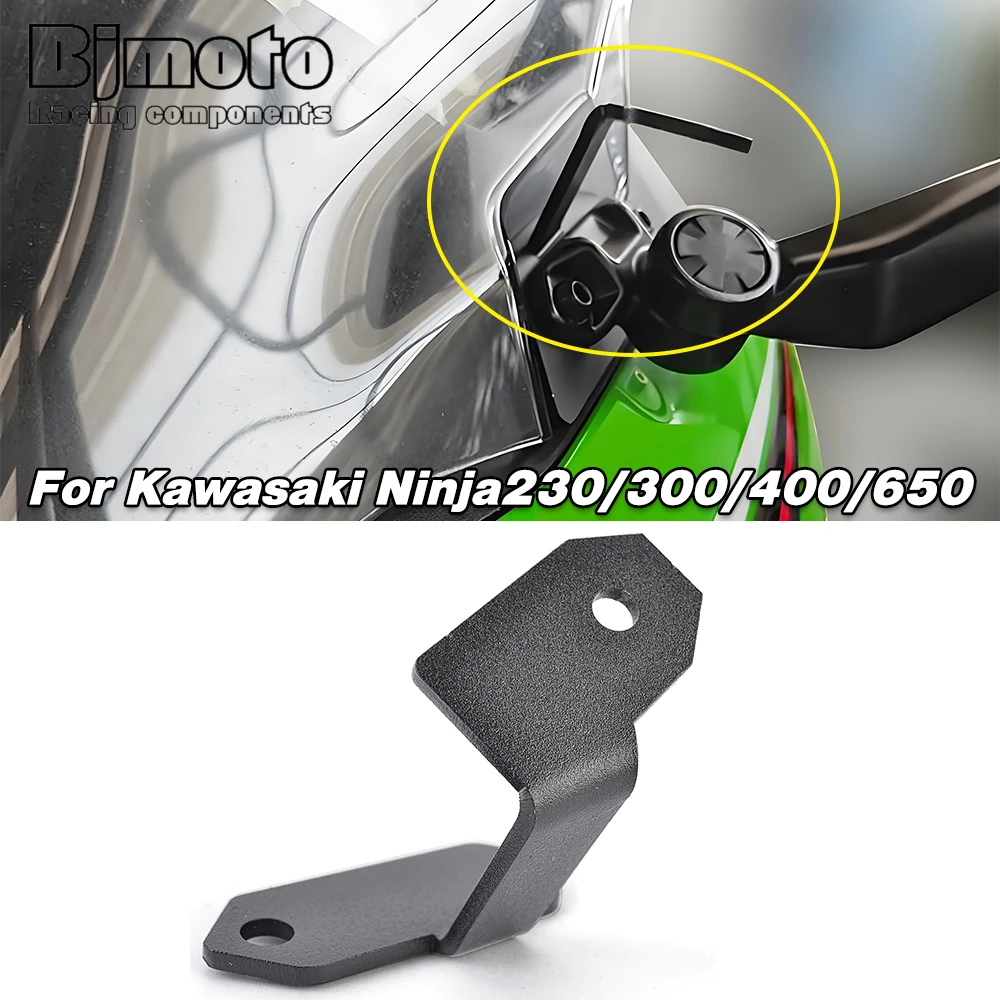 For Kawasaki Ninja 400 300 250  650 Motorcycle Dash DVR Cam Recorder Left Holder Rearview Mirror Driving Recorder Bracket