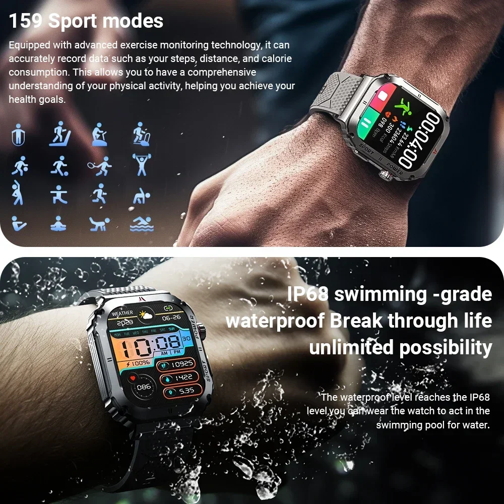 Zordai OD3 For Xiaomi Military Smart Watch Men 5ATM Waterproof GPS Outdoor Sports Fitness Tracker Health Monitor Smartwatch 2024