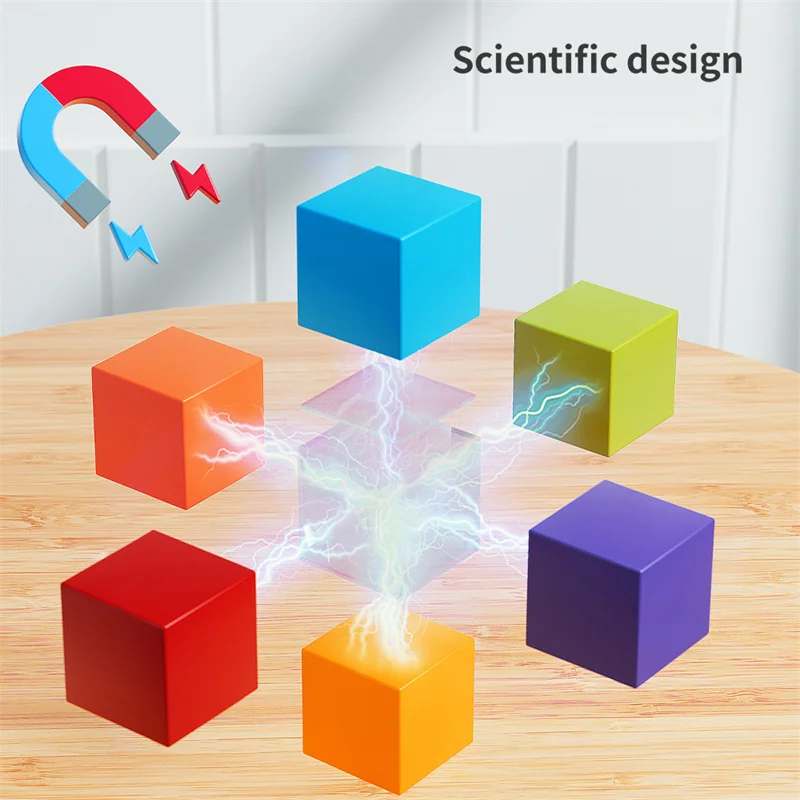 DIY 磁気キューブ ビルディング セット - 子供用 STEM 学習ブロック、早期教育建設玩具