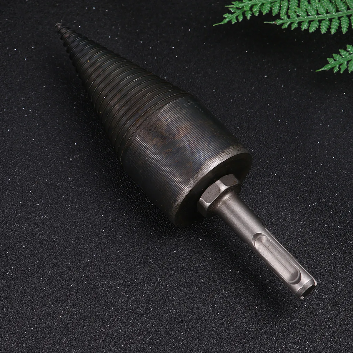 1Pcs Wood Splitting Drill Bits High Hardness Wear-Resistant 38Mm Black Round Shank Chopping Tool Electric Drill Bit