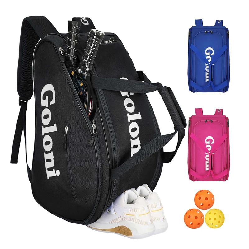 

Сумка для падела и пиклбола 4R для мужчин и женщин, портативная, с отделением для обуви, для тенниса, бадминтона, сквоша, высококачественная спортивная сумка для пиклбола
