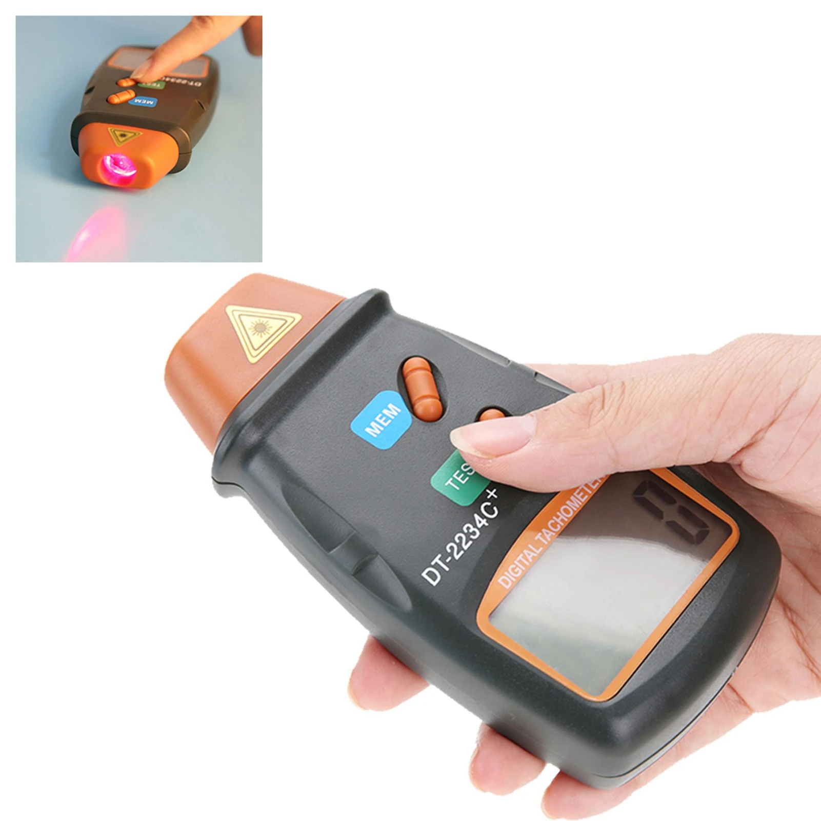 

DT‑2234C+ NOn Contact Digital LCD Laser Photo Tachometer Mini RPM Tester Meter Digital Tach Digital Tachometer Tachometer Tach