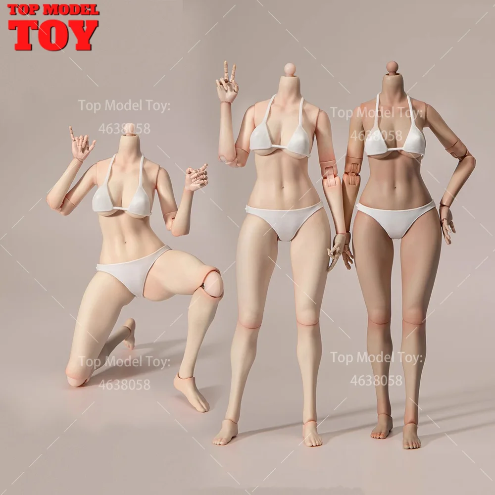 

True1Toys EC3027 EC3028 1/6 Narrow Shoulder Fully Articulated Joint Movable Pale/Suntan Skin Female Body 12'' Soldier Model