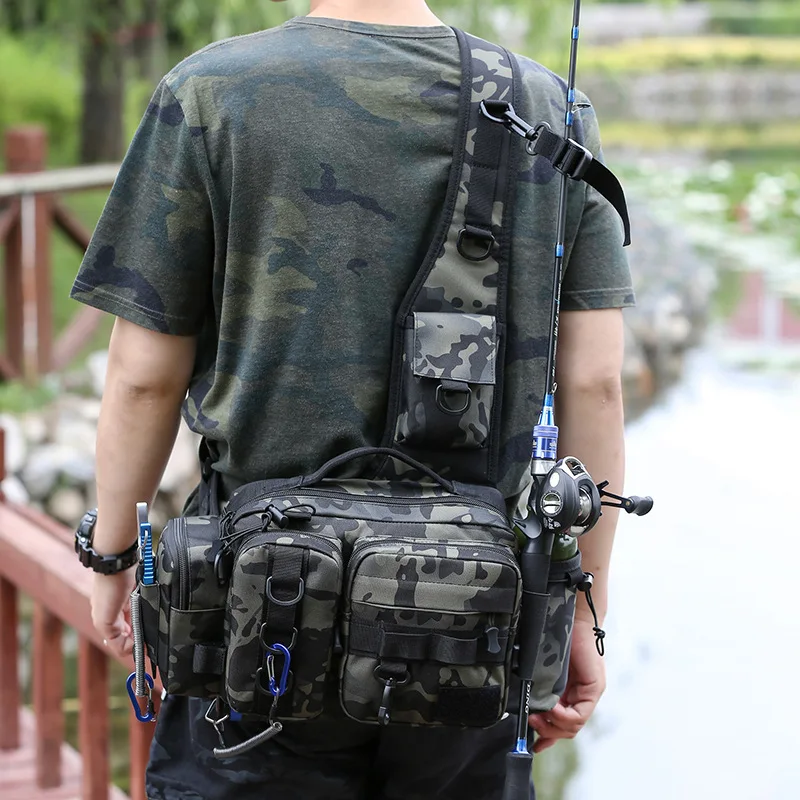 Outdoor sports fishing multi-functional large shoulder messenger bag