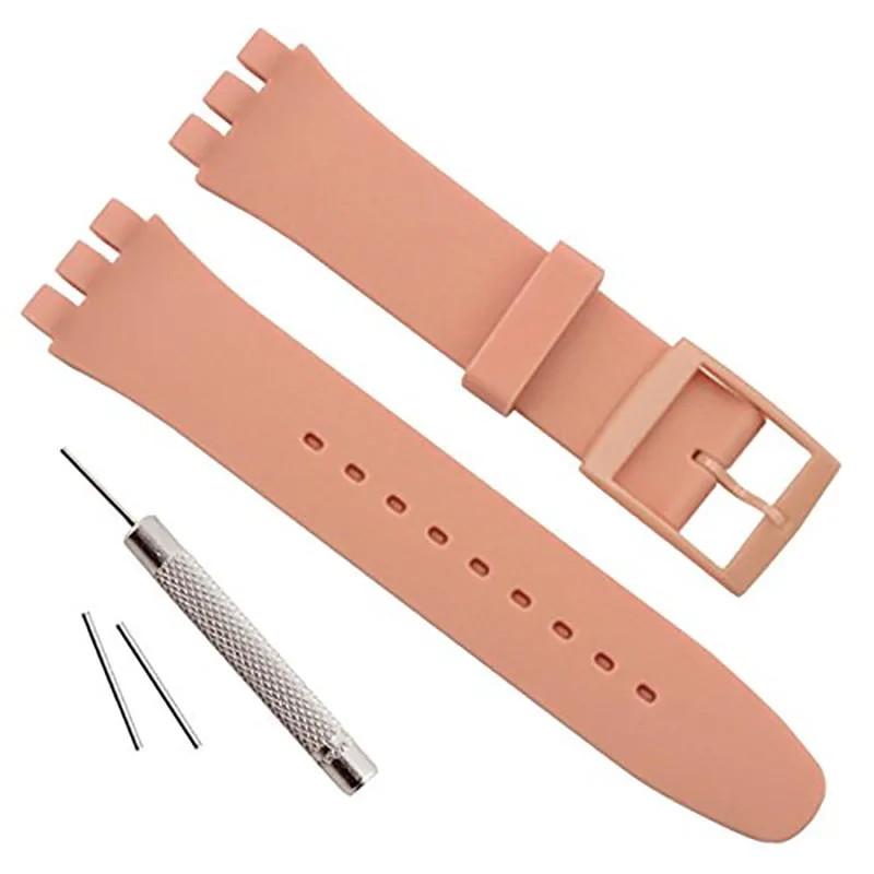 For Swatch Strap Jelly Silicone Rubber Watch Band Buckle 16mm 17mm 19mm 20mm Sport Bracelet Replacement Waterproof Accessories