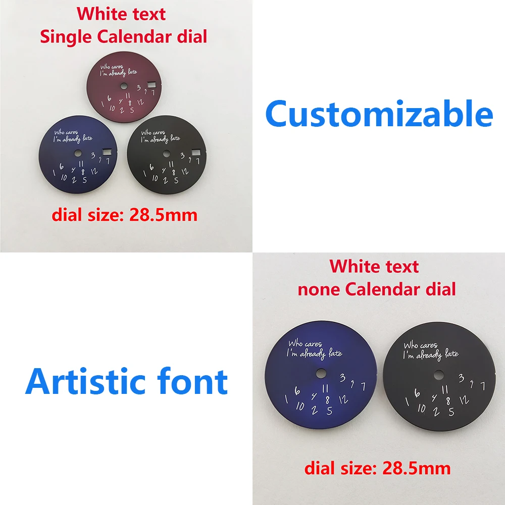 Custom logo 28.5mm Art Digital literal  nh35 dial New Personalization watch dial For NH35/34/70/4R movement watch accessories