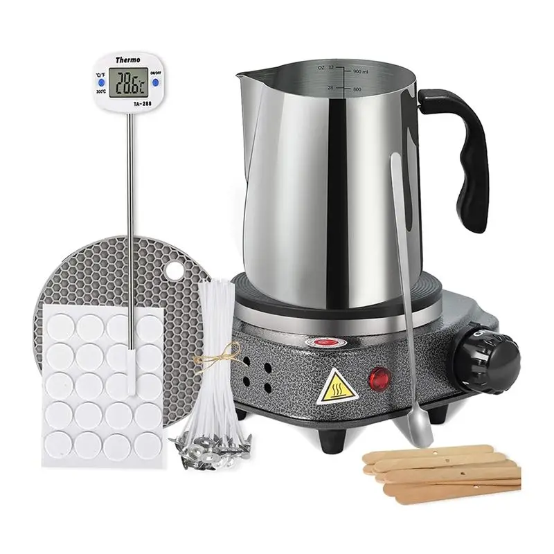 

Набор для изготовления свечей LIKE WISH с нагревательной плитой, набор для начинающих с плавильной чашей, вилка стандарта США