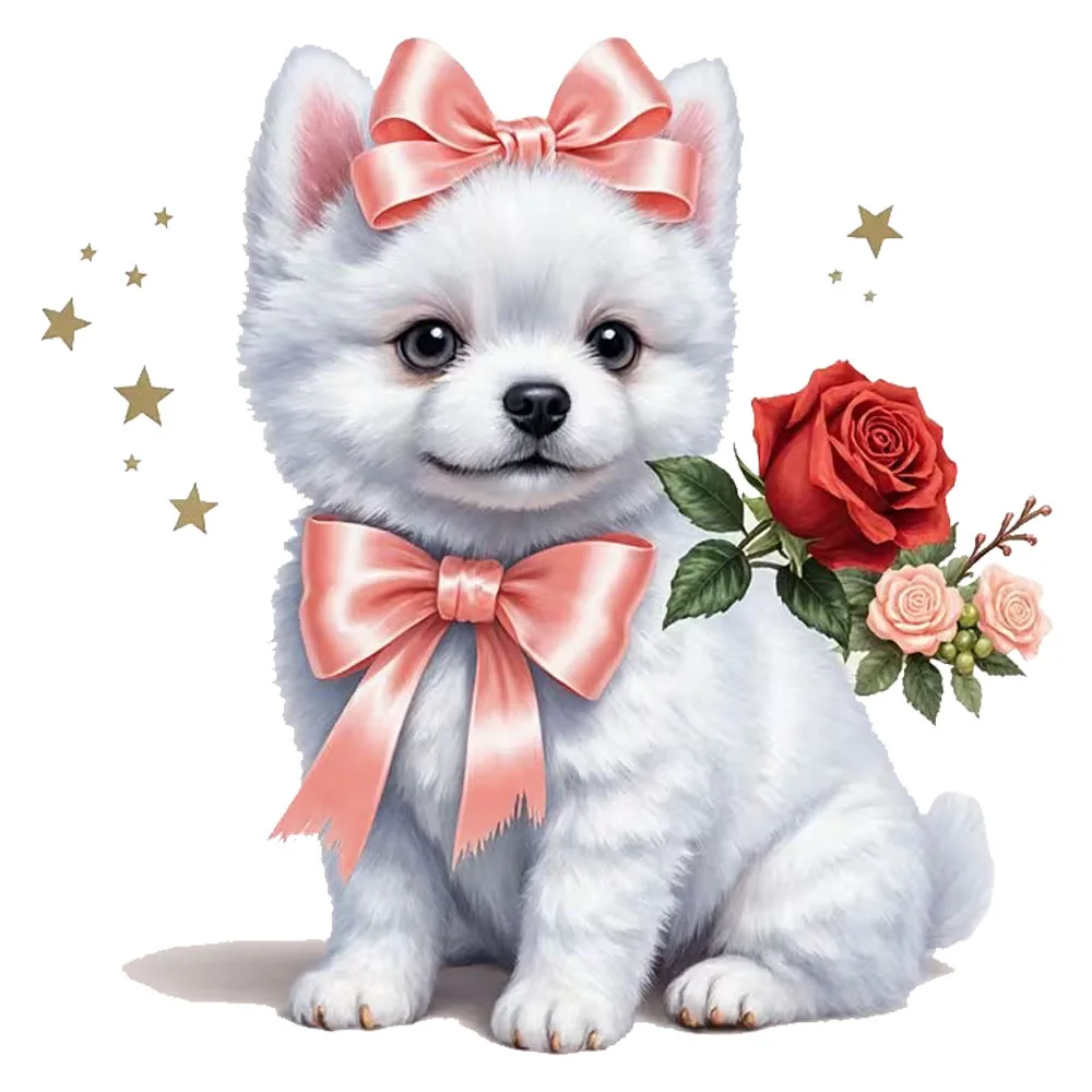 15x15cm Cute White Fluffy Pomeranian Puppy Car Sticker Waterproof Vinyl Stickers for Car, Laptop, Wall and Glass Surface