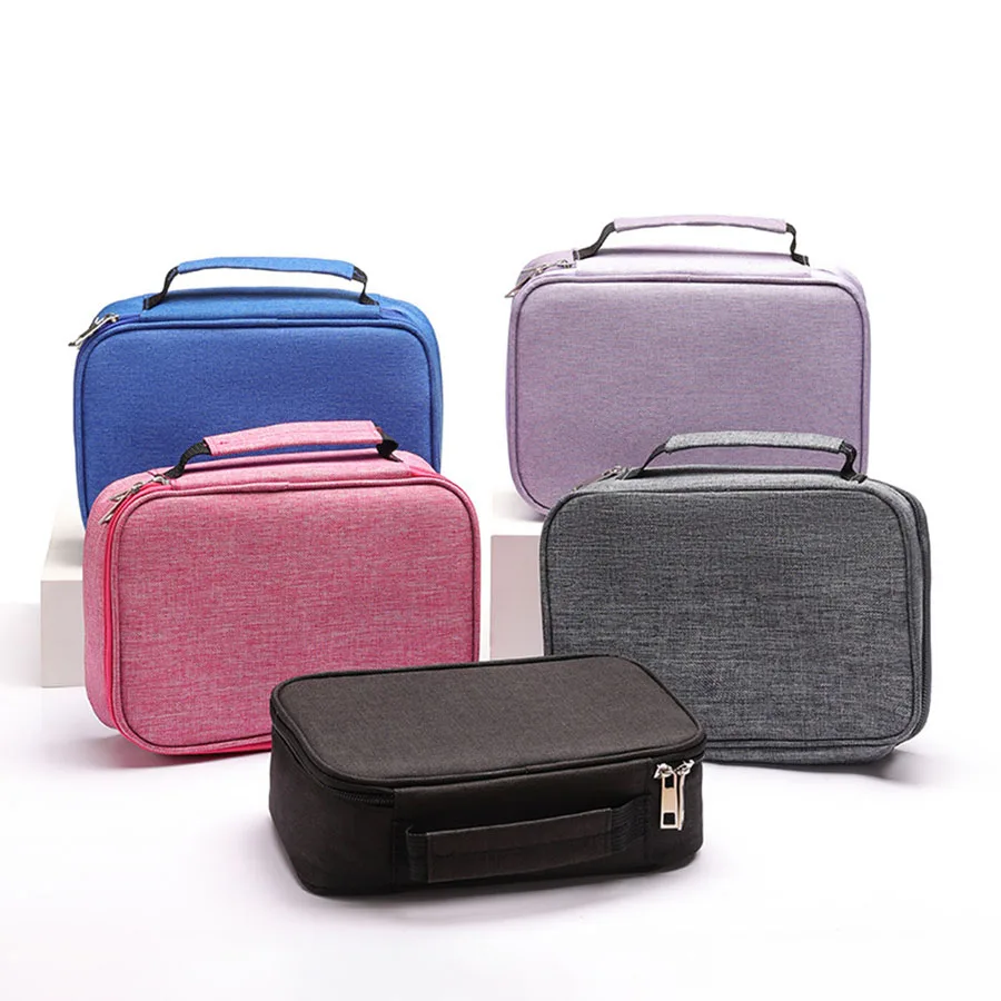 Large Capacity 72 Holes Colored Lead Pencils Storage Bag Black Red Stationery Case Box Holder for School Supplies Student