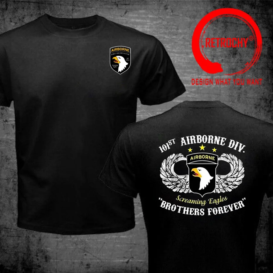 Funny Design Vintage Grunge US Army 101st Airborne Screaming Veteran  SRed Doublet Men Fashion Trendy Casual Clothing Stylish