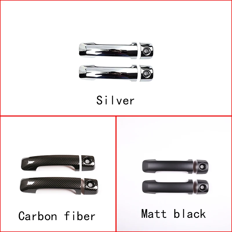 For Toyota FJ Cruiser 2007-2021 ABS Carbon Fiber/Silver/Matt black Car Outer Door Handle Cover Trim Auto Accessories Stickers