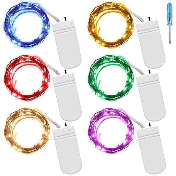 

20 Leds Waterproof Fairy String Lights 2m Copper Wire Powered Decorative Rope Lights for Garden Outdoor Indoor Party