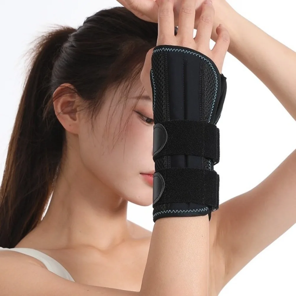 Wristband Metal Splint Wrist Brace Compression Strap Pressure Winding Hand Brace 3 Stays Breathable Wrist Support Night Support