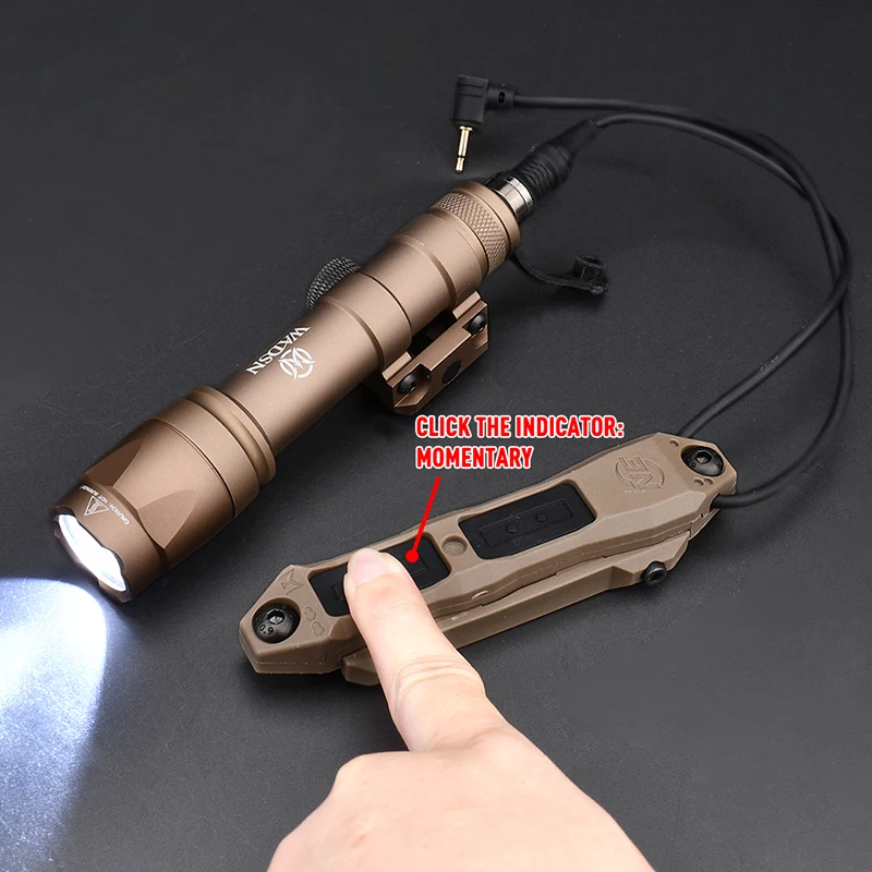 Imagem -02 - Wadsn M300 M600c Arma Luz Lanterna Interruptor Chave Dupla Tático Interruptor de Pressão Aumentada Airsoft Acessórios Picatinny Ferroviário