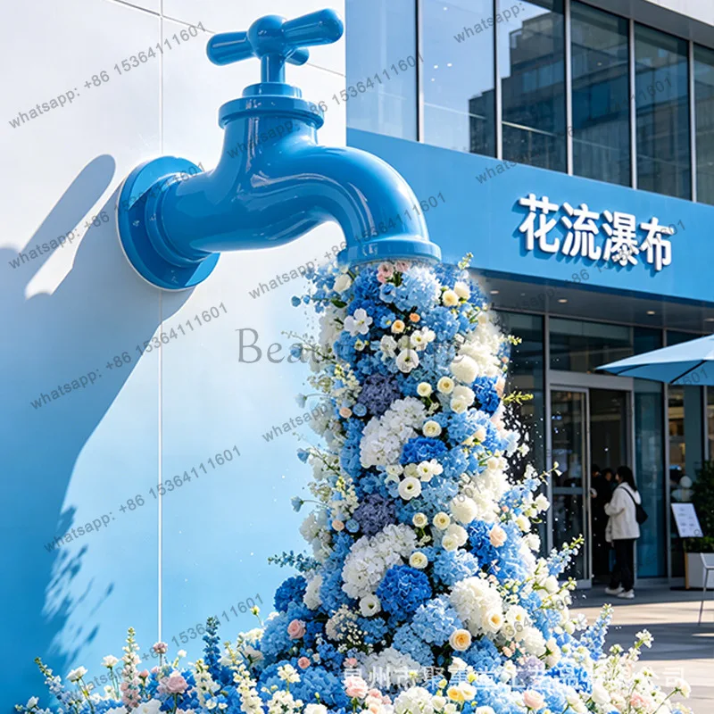 Outdoor clock in wall Large faucet Sculpture merchandise Homestay florist Fiberglass ornament