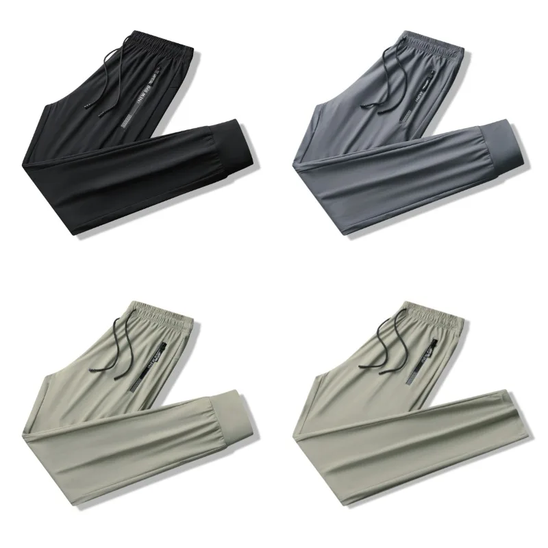 

Мужские брюки для активного отдыха, походов и альпинизма из ледяного шелка: быстросохнущие, прямого кроя, легкие, дышащие, свободные, удобные спортивные брюки