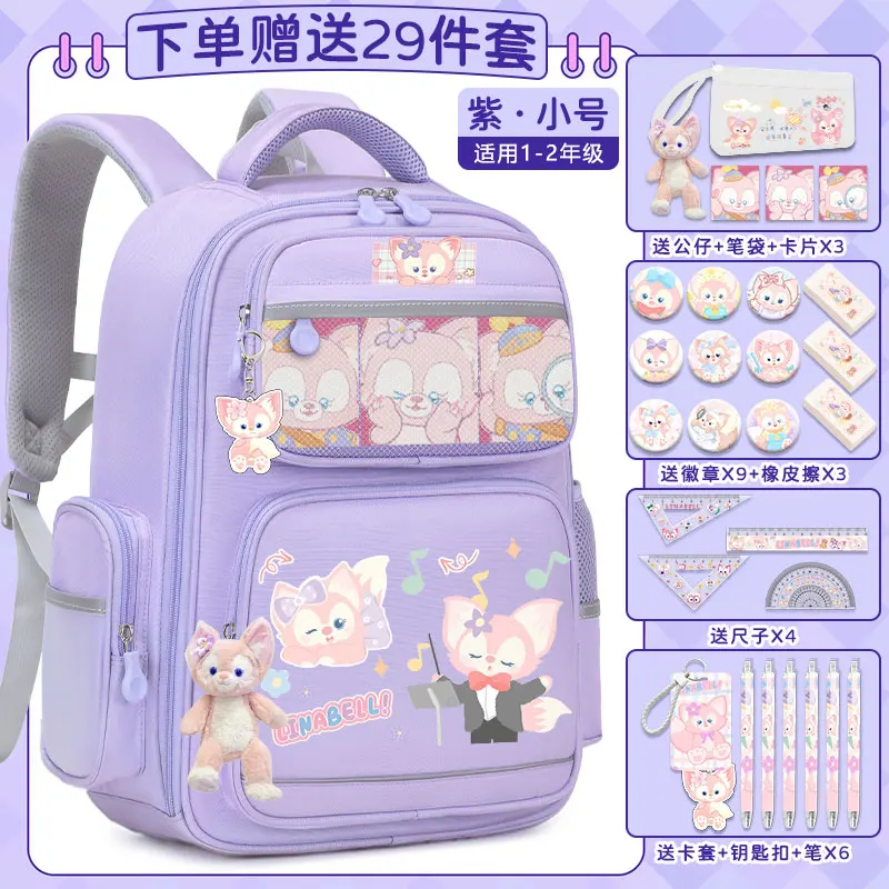 Disney New Lingna Beier Student Schoolbag Large Capacity Cartoon  Casual Large Capacity Lightweight Double-Shoulder Backpack