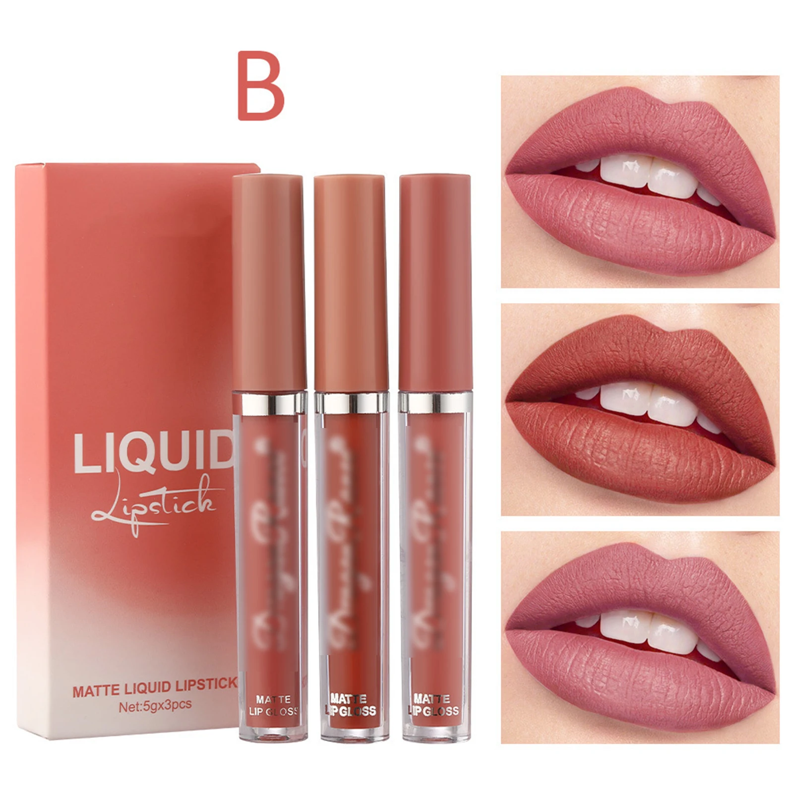 3pcs Matte Velvet Liquid Lipstick Quick-Drying Long Lasting Effect Color for School Suit Dress Matching B99