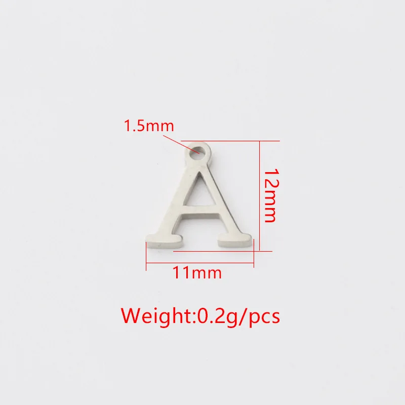 26 teile/los 11*12mm Edelstahl Spiegel politur A-Z Buchstaben Initialen Charms Alphabet Charms für DIY Herstellung Halskette Armbänder