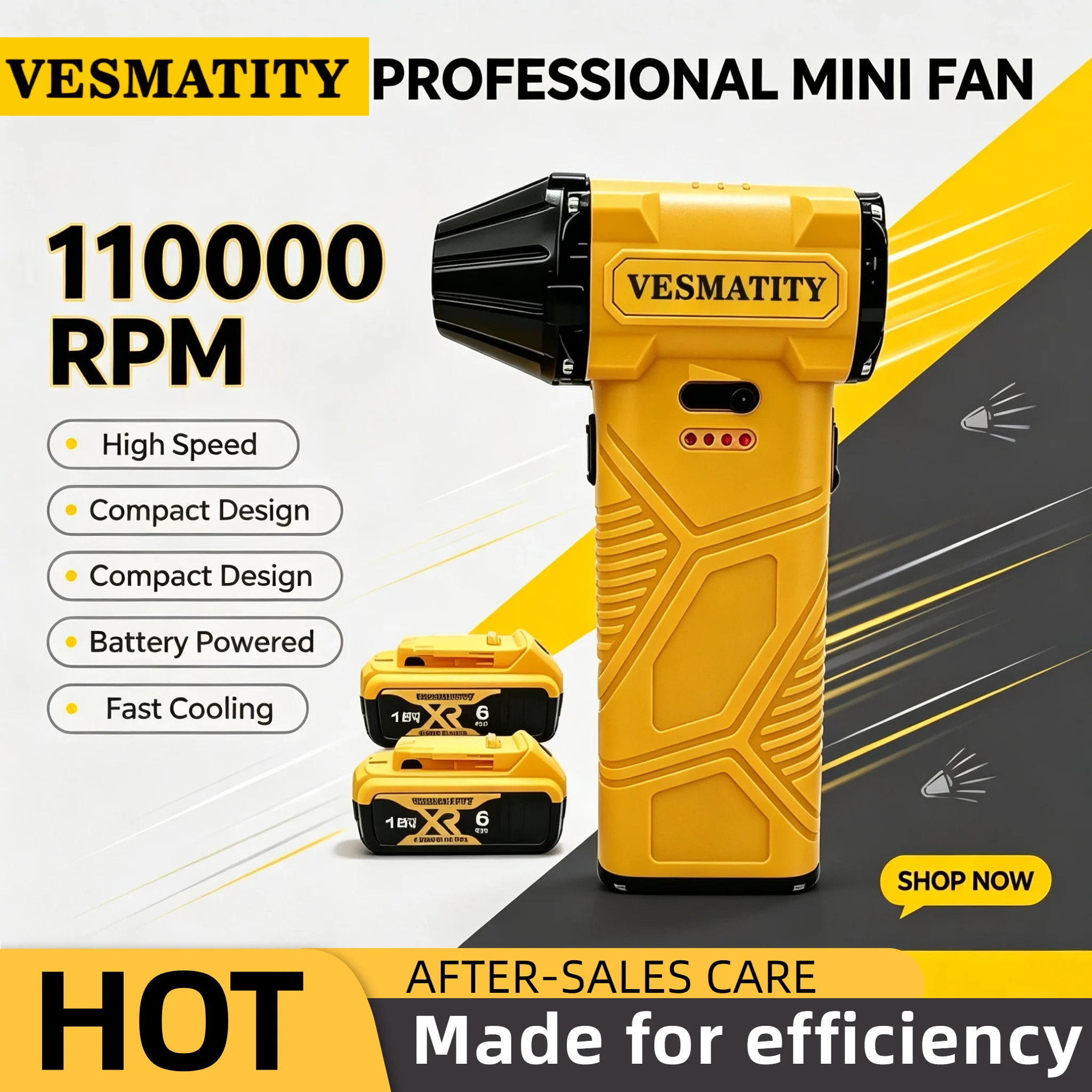 Vesmatity 110000RPM Mini Jet Fan Cordless Air Blower Powerful Turbo Keyboard Car Pet Hair Dust Cleaning 18V Battery Pro Max