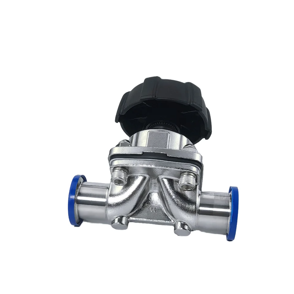 High Quality 316L Stainless Steel Manual Power Sanitary Diaphragm Valve for Water Media