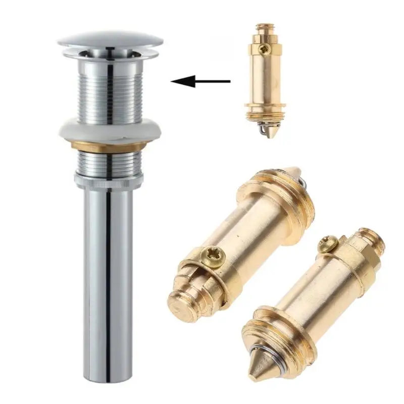 Sink Drain Stopper Plug Bolts Bounce Valves Push Spring Plug Sink Drain Clicks Clacks Plug Bolts for Basin Drain Stopper