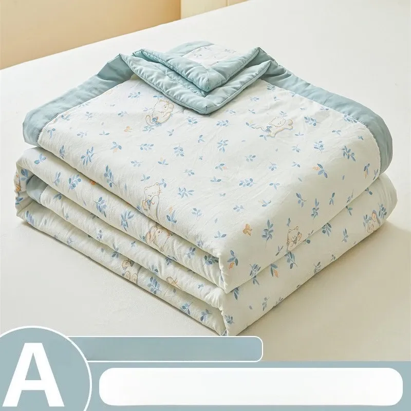 2025 Summer Washed Cotton Blanket A Class Machine Washable Kids Air Con Quilt Lightweight Summer Bedding Gift Set