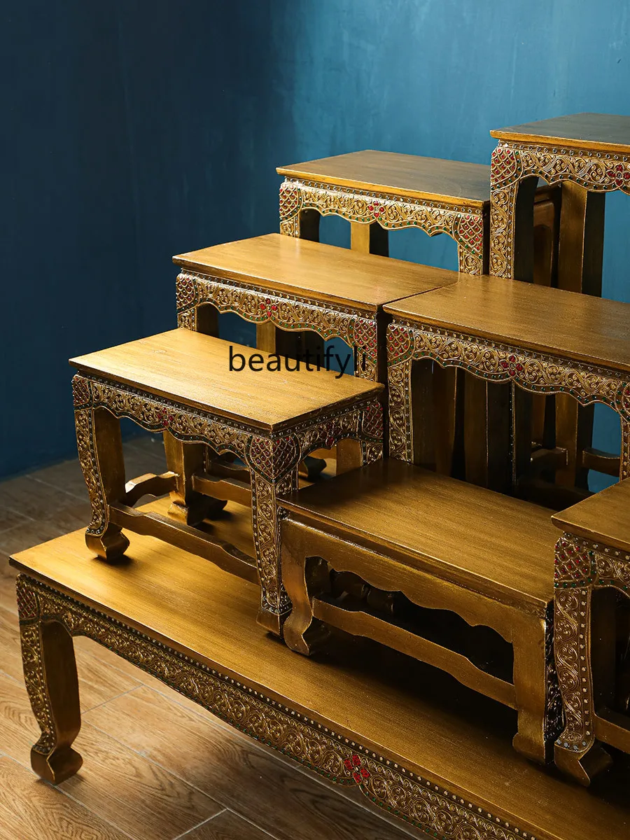 

E1001 ss Алтарь Будда Стол Тайский Стиль Святиние Будды Бытовой Алтарь Стол Поклонения Прихожая Будда Ниша Алтарь Курильница Языка